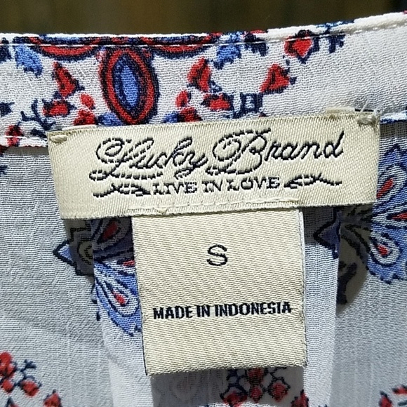 WOMENS LUCKY BRAND BOHO TASSEL TOP FREE SPIRIT FESTIVAL HIPPIE GYPSY - Picture 2 of 7